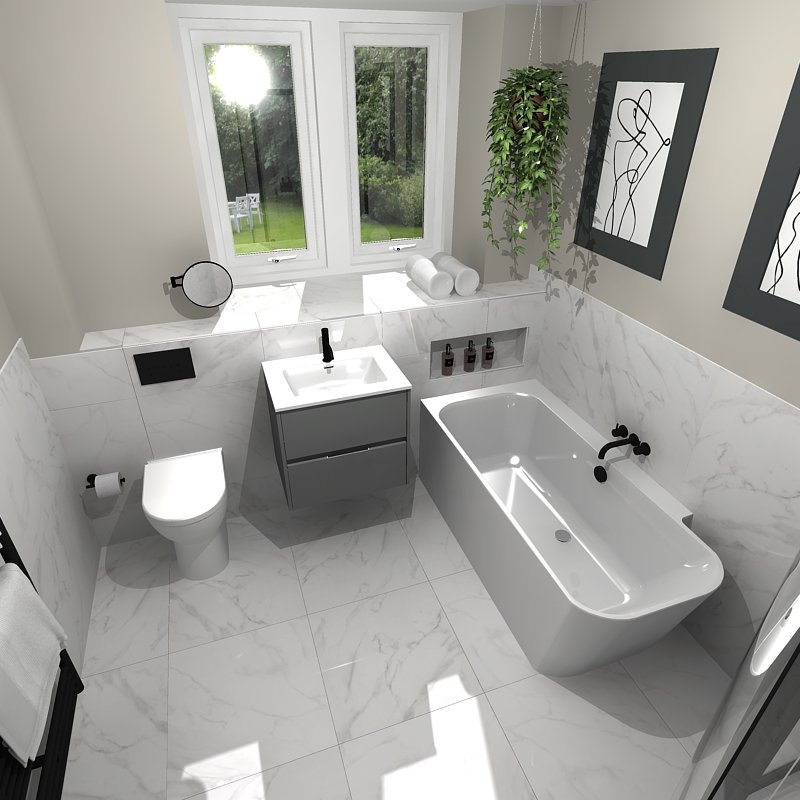 Design of the day @virtualworlds3D 
This beautiful design features @AmbianceBainUK Boss unit, @crswtr Mpro brassware & @watersbaths Skye bath. 
Creating a trendy, yet timeless bathroom.