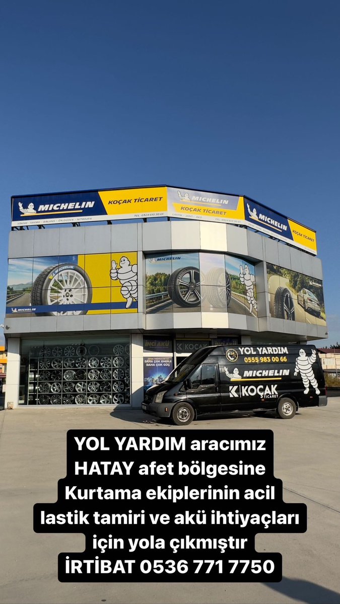 ahmetburakkocak's tweet photo. Yol yardım aracımız Hatay bölgesindeki kurtarma araçlarının lastik tamiri ve akü ihtiyaçlarını karşılamak için yola çıkmıştır. İrtibat: 0536 771 77 50 @BabalaTv @OguzhanUgur @Haydi_Ahbap @ahbap @haluklevent @AFADBaskanlik @Kizilay @iletisim https://t.co/qK8mHJZHRY