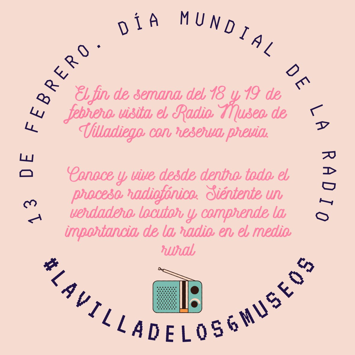 🎚🎛🎙 ¡FELIZ DÍA DE LA RADIO!

Este 13 de febrero es el día de la radio y en Villadiego lo celebramos este finde en el Radio Museo. 

Reserva previamente y visita el Radio Museo de Villadiego:
✉️ turismo@villadiego.es
📞 659491537