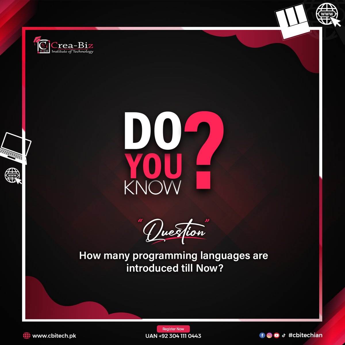cbitechian's tweet photo. Do You know?
Visit Website: https://t.co/Z1SBsOBHRd
.
.
.
.
.
#cbitech #creabiz #webdevelopment #ITinstitute #skills #coding #multimedia #digitalmedia #webdesign #educational #developers #css #training #html #course #developed #careers #programming #development #karachi #Pakistan https://t.co/L76MVFH5CP