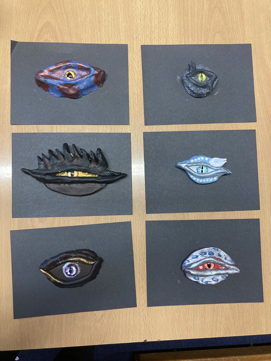 Primary 7 have worked really hard to create these beautiful clay dragon eyes showing some great skills in joining, moulding and using tools with clay. We love how they are all so creative and unique. Great work P7! <a href="/MrsGilmourCPS/">Primary 7B</a>, @missrossCPS, <a href="/carmondean_ps/">Carmondean PS</a>