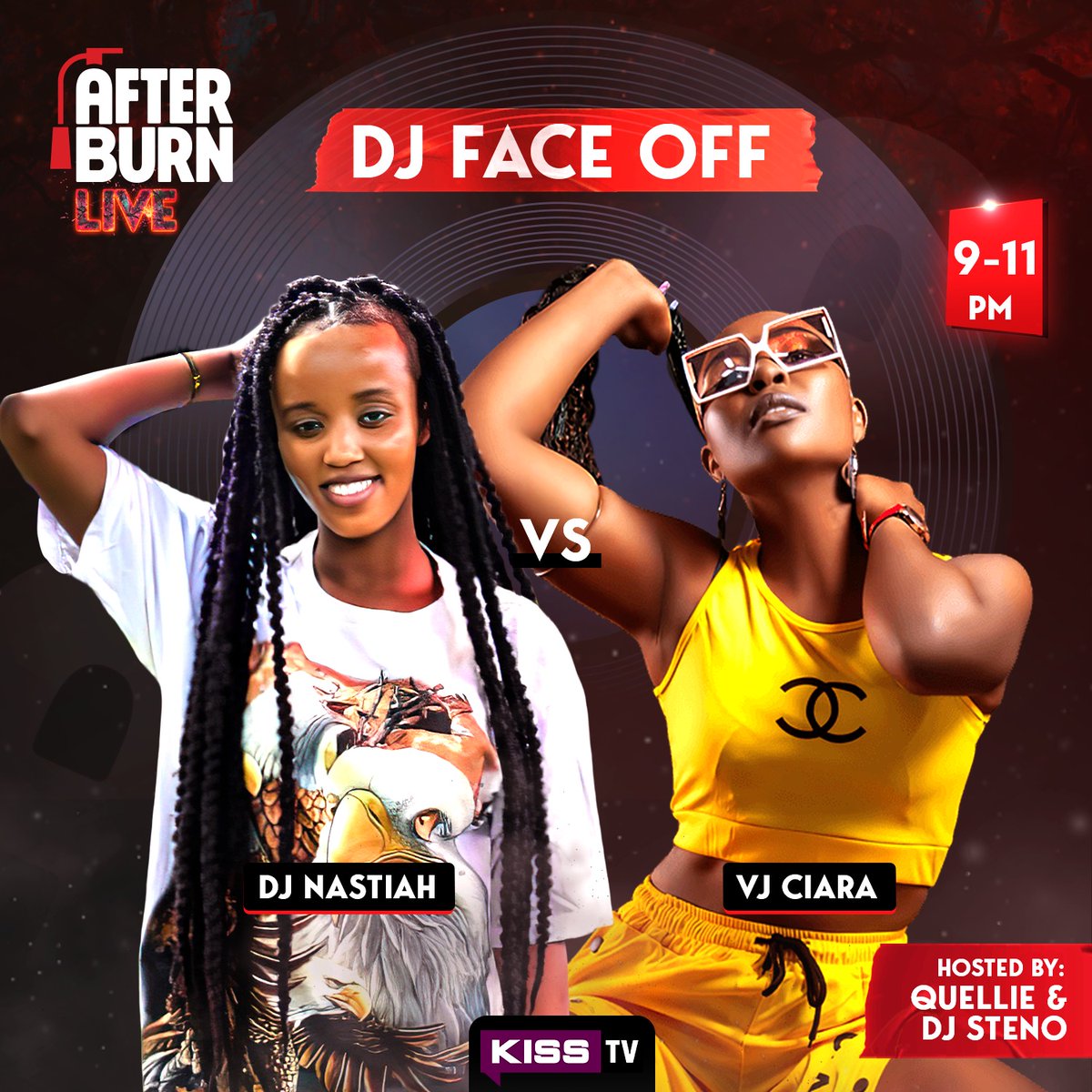 KeepItKiss's tweet photo. #TeamAfterburn, When women come together, great things happen 🔥🔥
It's an all Babes Affair with the amazing @DjNastiah &amp; @ciara_vj killing on the decks with the lovely @QuellieLouise &amp; @Steno_Dj serving us  killer vibes on @keepitkiss💃💃
#KeepItKiss #AllDayEveryDay #FireFridays https://t.co/Nf4t9jYb2c