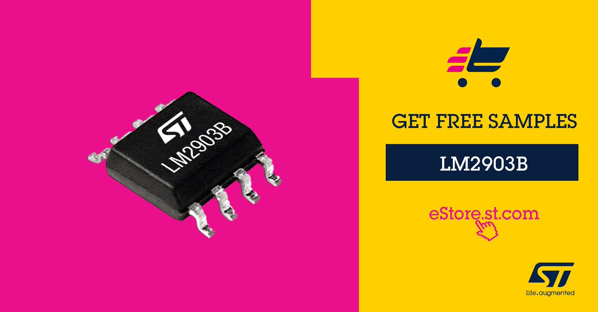 ST_World's tweet image. Low-power dual-voltage #comparator with increased maximum operating voltage of 40 V and improved electrical characteristics. 
Get a free sample to try it out! bddy.me/3JXMQBh #estore