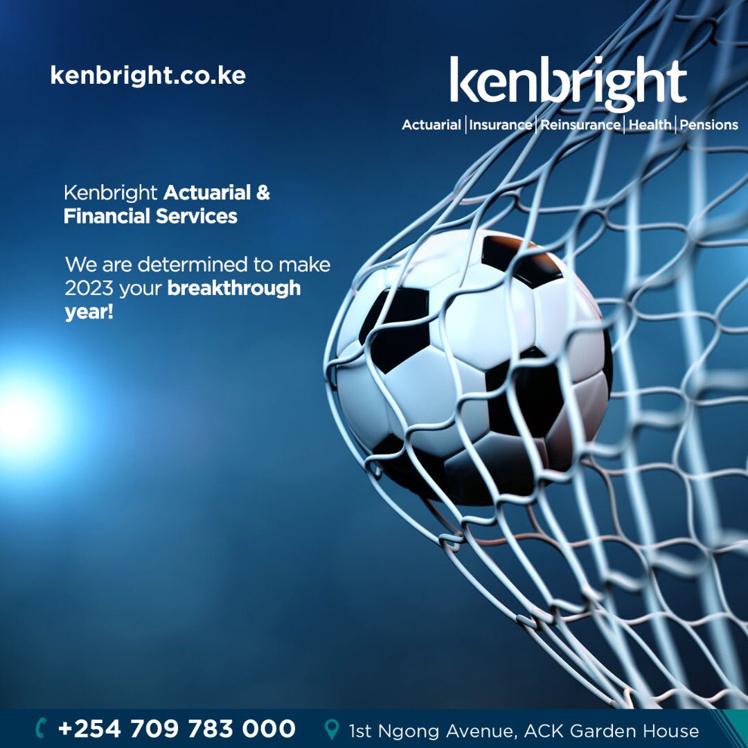 kenbright_ke's tweet photo. We are determined to make 2023 your breakthrough year! Asking yourself how?
Visit us for Actuarial Financial Services!
Call us on 0709 783 000 for more information.
#Kenbright #KenbrightActuarialServices #ActuarialServices #BBTitans #BBTaitans #bbtitans2023 #FridayFeeling https://t.co/1qCLoX31pi