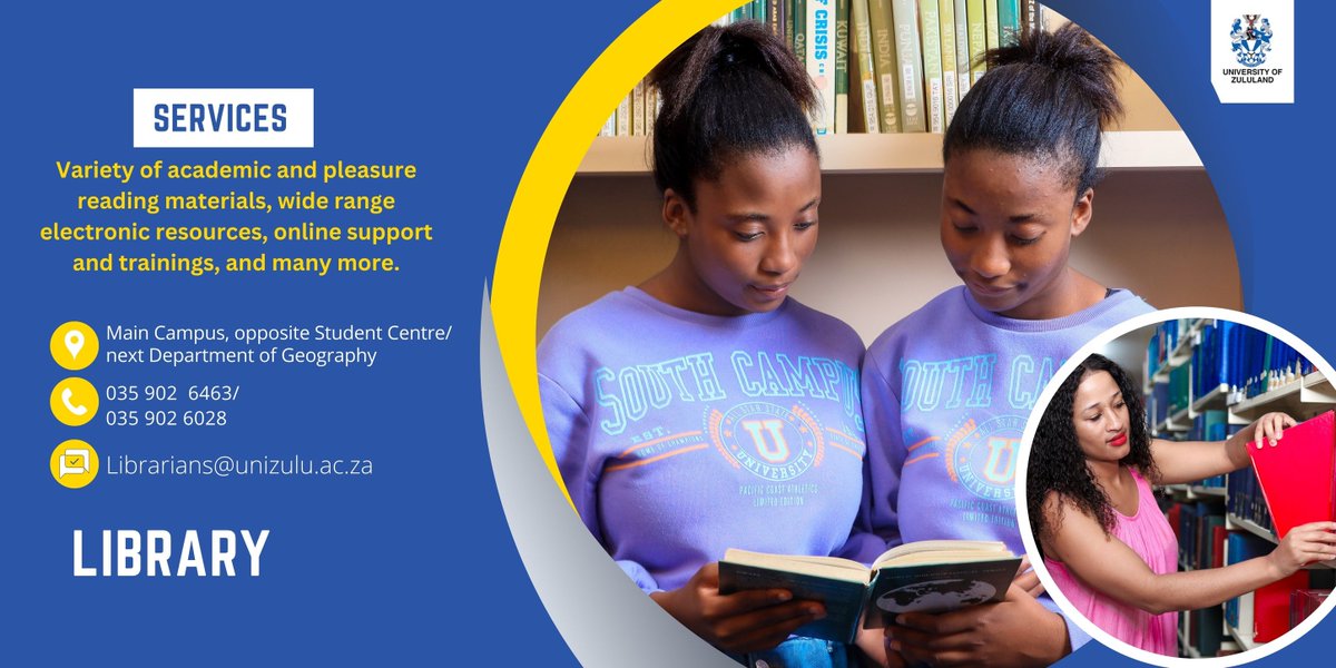 UNIZULUongoye's tweet photo. Dear First-time Entering Students (FTENS),
A library is one of the top essentials to new students in assisting them establish themselves in the university community and in helping them academically. https://t.co/70oDo9zuQ7