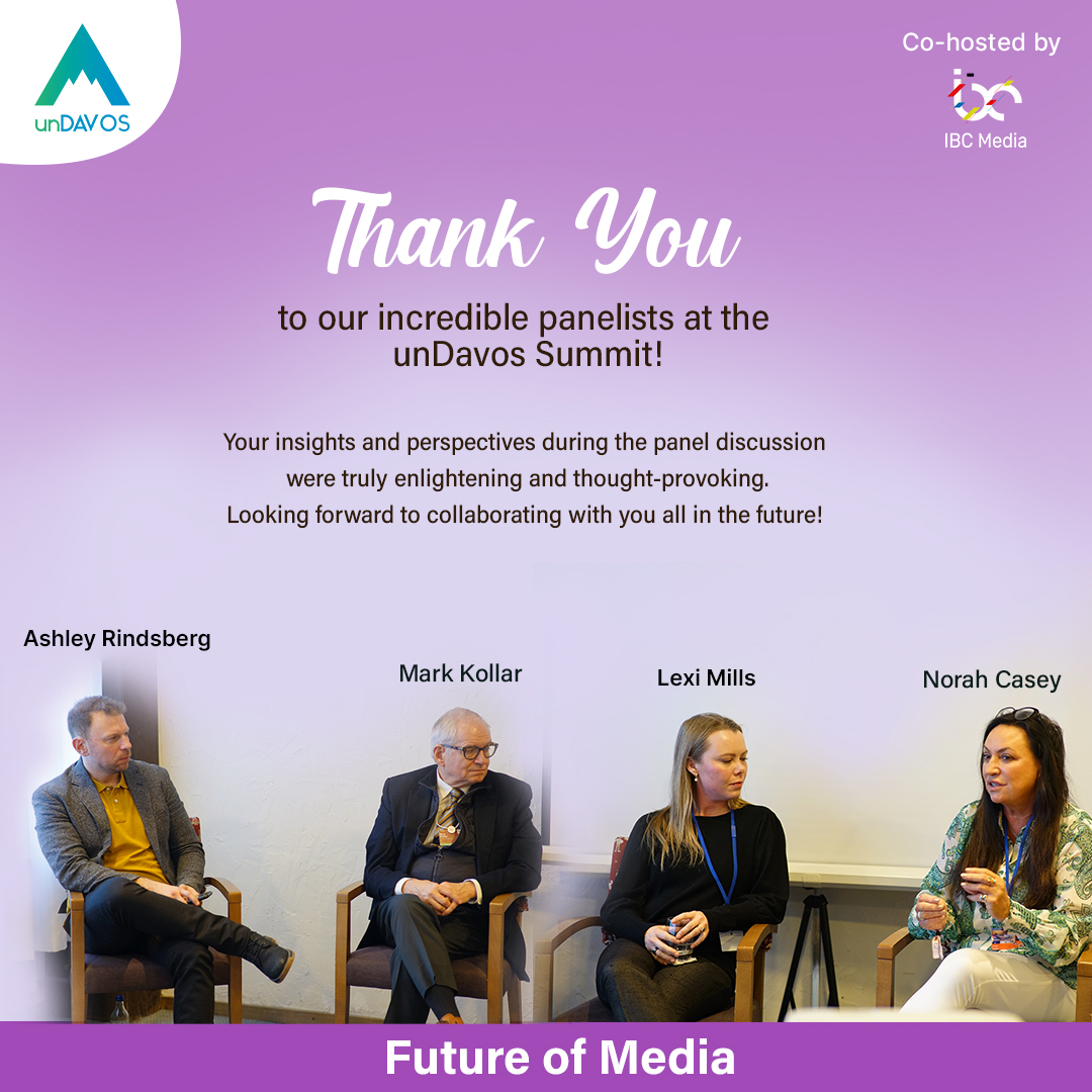 unDavos Summit (@undavossummit) on Twitter photo Your insights, passion and knowledge have left us inspired and buzzing with excitement. 😊
Thank you for being so incredible 😍
<a href="/markpkollar/">Mark Kollar</a>, <a href="/NorahCasey/">Norah Casey</a>, <a href="/leximills/">Lexi Mills</a>, <a href="/mark_turrell/">Mark Turrell</a>
#unDavos #wefweek #Davosweek #media #futureofmedia Your insights, passion and knowledge have left us inspired and buzzing with excitement. 😊
Thank you for being so incredible 😍
<a href="/markpkollar/">Mark Kollar</a>, <a href="/NorahCasey/">Norah Casey</a>, <a href="/leximills/">Lexi Mills</a>, <a href="/mark_turrell/">Mark Turrell</a>
#unDavos #wefweek #Davosweek #media #futureofmedia