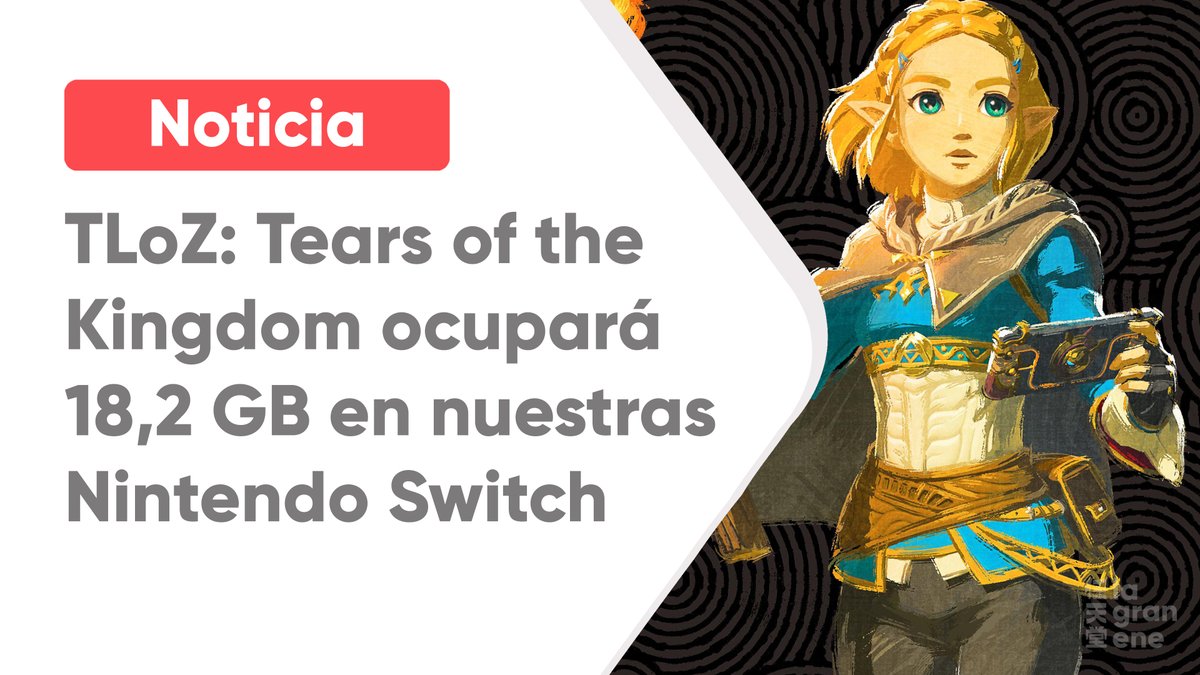 💿 ¡Más datos sobre #TearsoftheKingdom! La nueva aventura de Link ocupará 18,2 GB de almacenamiento en nuestras #NintendoSwitch.

Supera así a Breath of the Wild, que ocupaba 14,7 GB. Estamos seguros de que cada GB merecerá la pena.