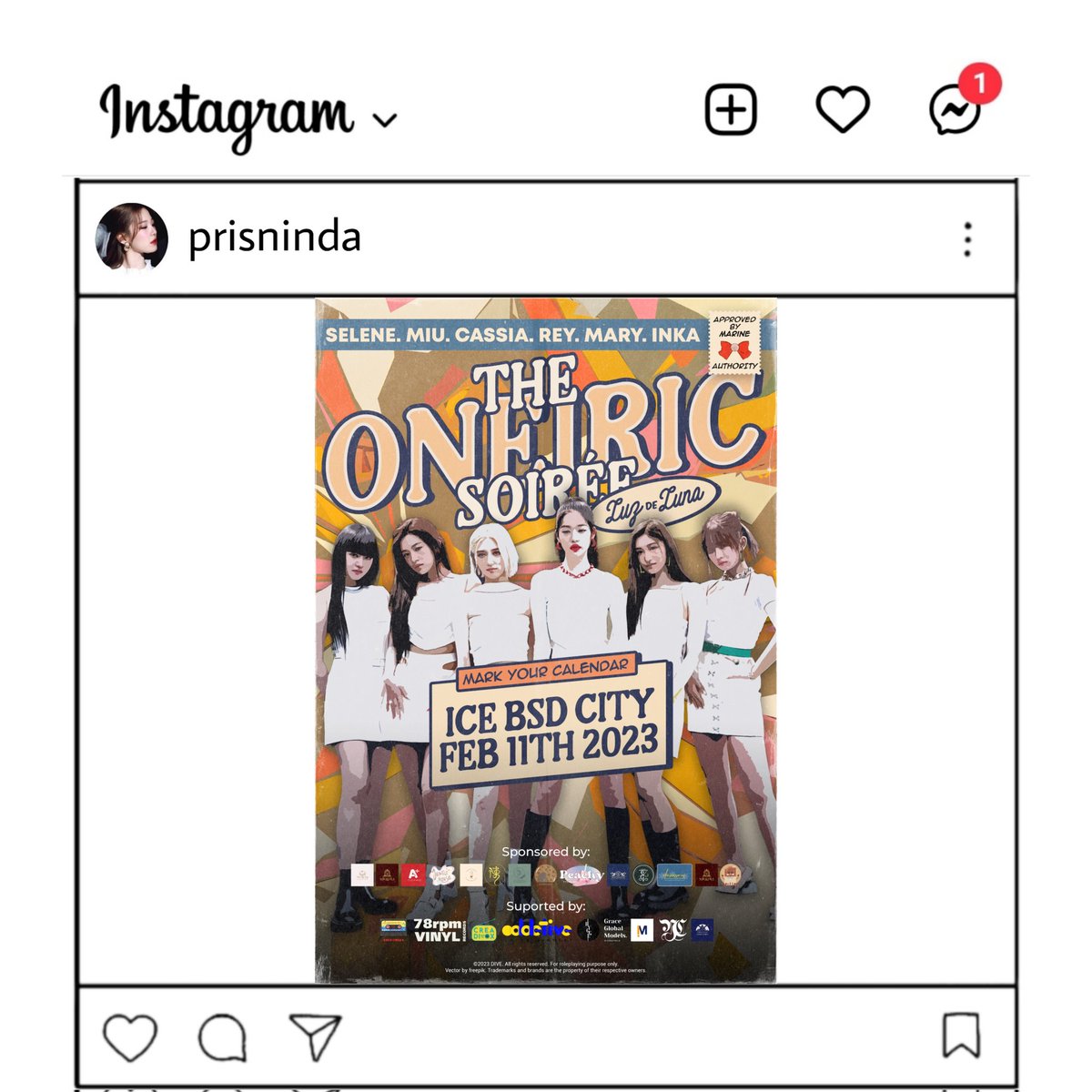 prisninda's tweet photo. ️️ ️️️ ️️ ️️ ️️ 
𝐩𝐫𝐢𝐬𝐧𝐢𝐧𝐝𝐚 posted a post on 𝗜𝗻𝘀𝘁𝗮𝗴𝗿𝗮𝗺

UDAH GA SABAR LIAT KAKAK-KAKAK DIVE BESOK! Siapa yang belum janjian sama ayang nonton  konser 𝗗𝗜𝗩𝗘, cung?! 🥺☝🏻

Kalian bisa beli tiketnya disini:
📎 https://t.co/DaXcqSYxVu
️️ ️️️ ️️ https://t.co/ceyvJQwbX6