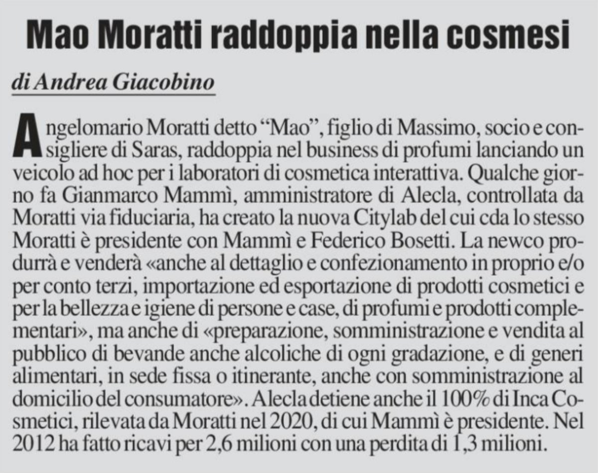 andreagiacobin1's tweet image. "Mao" #Moratti raddoppia nella cosmesi. Su MF 10/02/23. #alecla #citylab