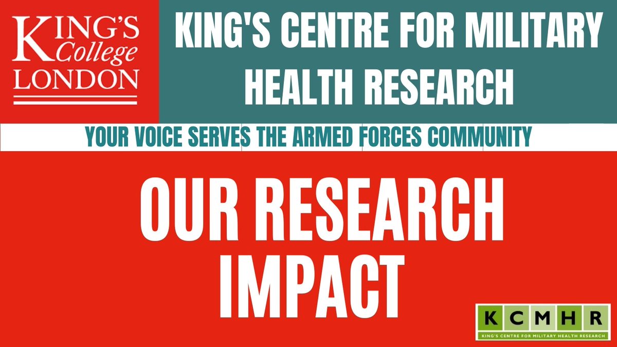 There are lots of reasons to take part in research we do, however our commitment to improving evidence, creating positive change, & supporting the #ArmedForces community, is something all our researchers work hard to achieve. Research impact blog here: kcmhr.org/our-impact-to-…