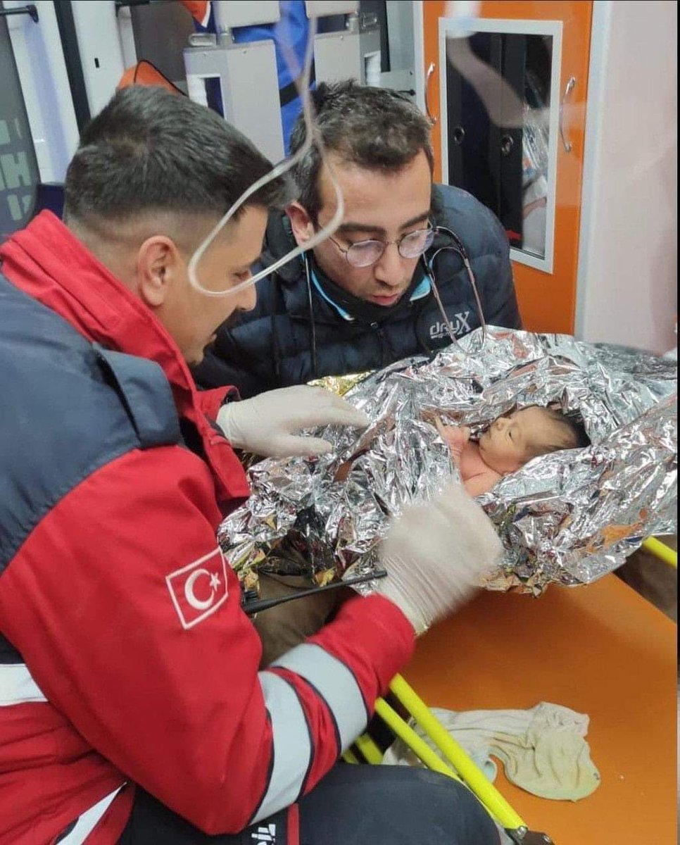 After 4 days and 96 hours, this innocent child was pulled alive from the wreckage along with his mother He is the youngest child ever to emerge alive from the wreckage Only 10 days old
 (Turkish News Agency) 
 #TurkeySyriaEarthquake #Turkey #turkeyearthquake2023
 #Turkey
 #Swat
