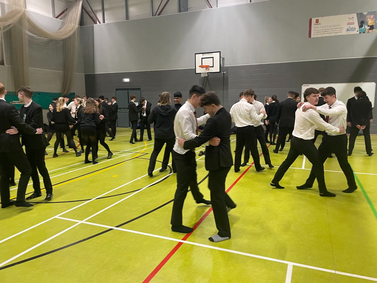 CryptSixth's tweet photo. This morning in tutor time saw all #CryptYr13 students ballroom dancing for #FunFriday! Great way to get energised for the day just before going on study leave for mock exams next week #ToFlourish https://t.co/4jcRNfTQLl