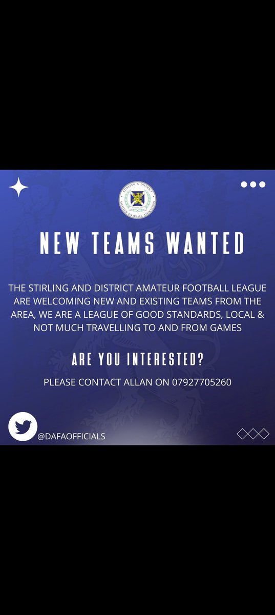 Just a reminder,still looking for applications for a well run local league 
<a href="/scottish_aff/">AmateurFixturesResultsSCO</a> 
<a href="/ScotAmFA/">Scottish Amateur FA</a> 
<a href="/ScottishYouthFA/">Scottish Youth FA</a> 
<a href="/scotfootfixs/">Scottish Football Fixtures</a>