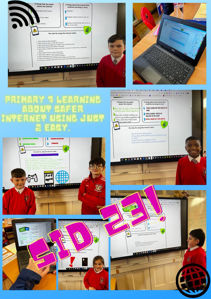 steugenesps's tweet photo. Great fun and learning in Primary 7, using J2E to enhance their knowledge of Internet Safety to help celebrate Safer Internet Day this week @safeinternetday @just2easy https://t.co/j3zCzJrcMX