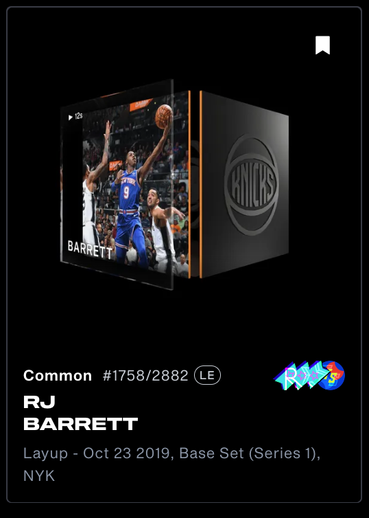 Grabbed a couple of 4 badge rookies that I once thought would be nearly unattainable. 

The RJ Barrett also holds historic significance. While not the first moment minted, it is from the first game a moment came from. #TheMoreYouKnow 

<a href="/NBATopShot/">NBA Top Shot</a> <a href="/TheHiveTS/">THE Hive™</a> <a href="/NYKnicksMSGLE/">NYKnicksMSGLE</a>