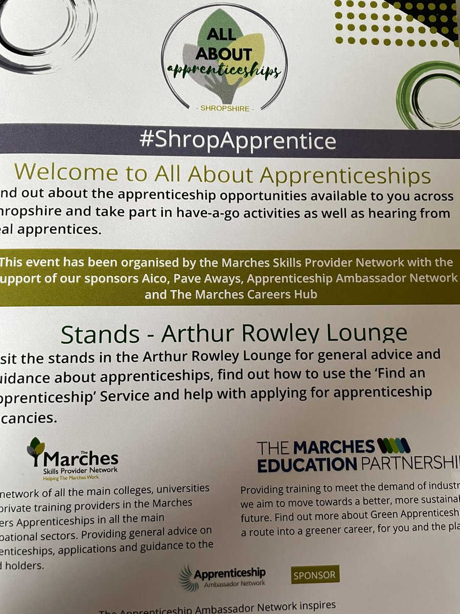 WMAANetwork's tweet photo. Great event this week talking everything Apprenticeships with parents and students at Shrewsbury Town FC #NAW23 #skillsforlife https://t.co/6NIzAdWjue