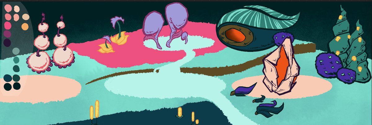 papelito_studio's tweet image. 3rd step: adding outlines and details around base, plants and props! @Squirt11e @OthersideMeta #customwork #customnft