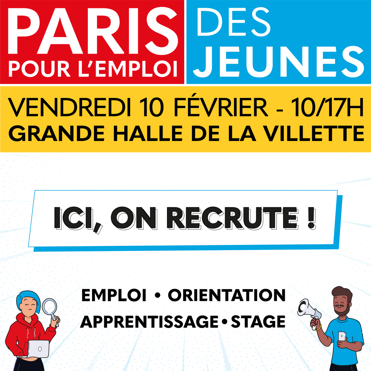 forprocreteil's tweet photo. [AUJOURD'HUI] 🤩
Nous vous attendrons sur le stand C06 au Paris pour l'emploi des jeunes à la Grande Halle de la Villette ! 
On répond à toutes vos questions de #formation et d'aide à la #mobilitéprofessionnelle  ! 🗣
🔗  https://t.co/vRL5Si1MsX
@carrefouremploi #parisemploi https://t.co/vY0ClUsVmj