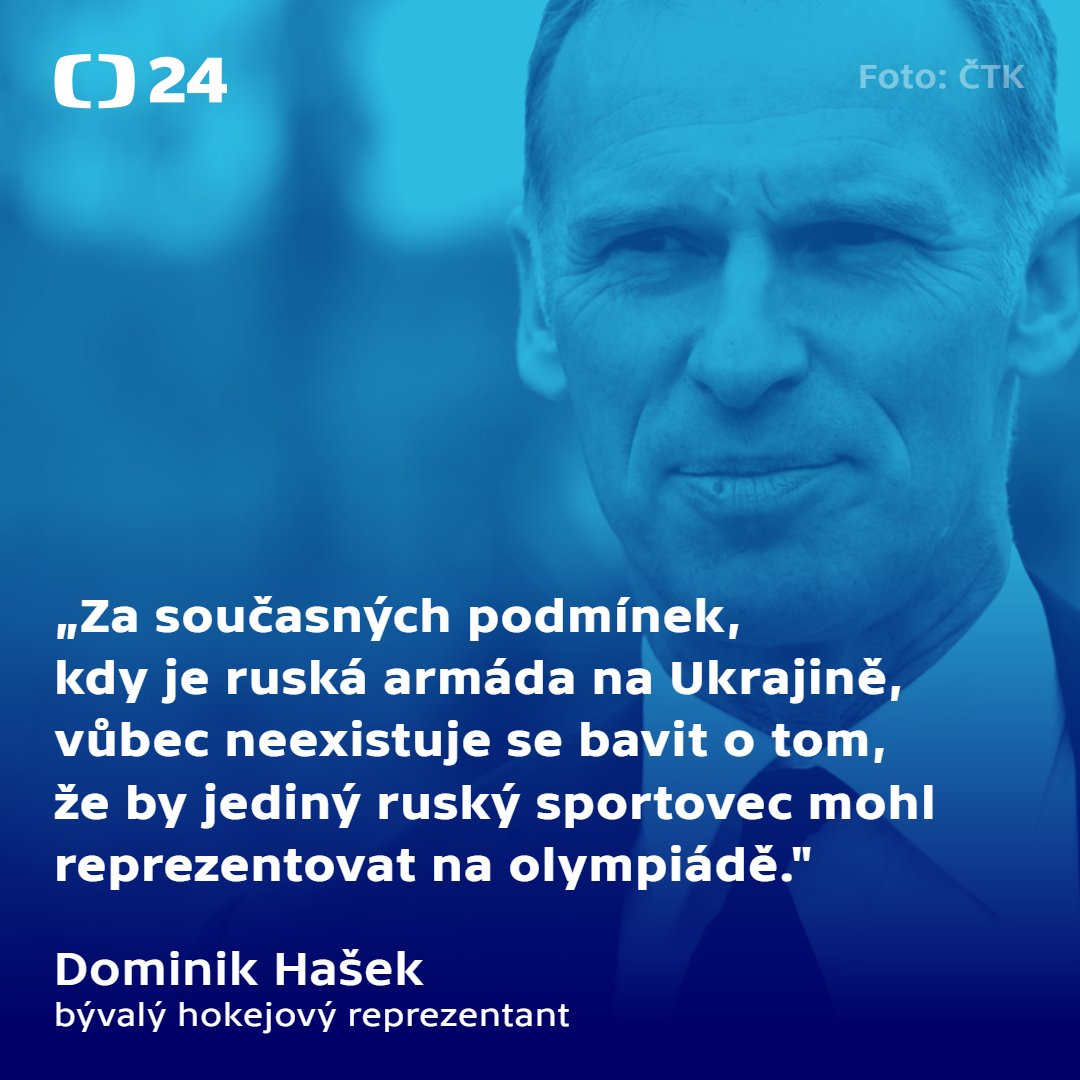 Sportovci reprezentují svoji zem a vlády využívají jejich úspěchů ve svém zájmu, ruští sportovci tak nyní propagují ruskou válku, zločiny na Ukrajině a imperialistické zájmy Moskvy, uvedl bývalý hokejový reprezentant Dominik Hašek. Celý rozhovor ZDE >> czch.tv/BrfXWE