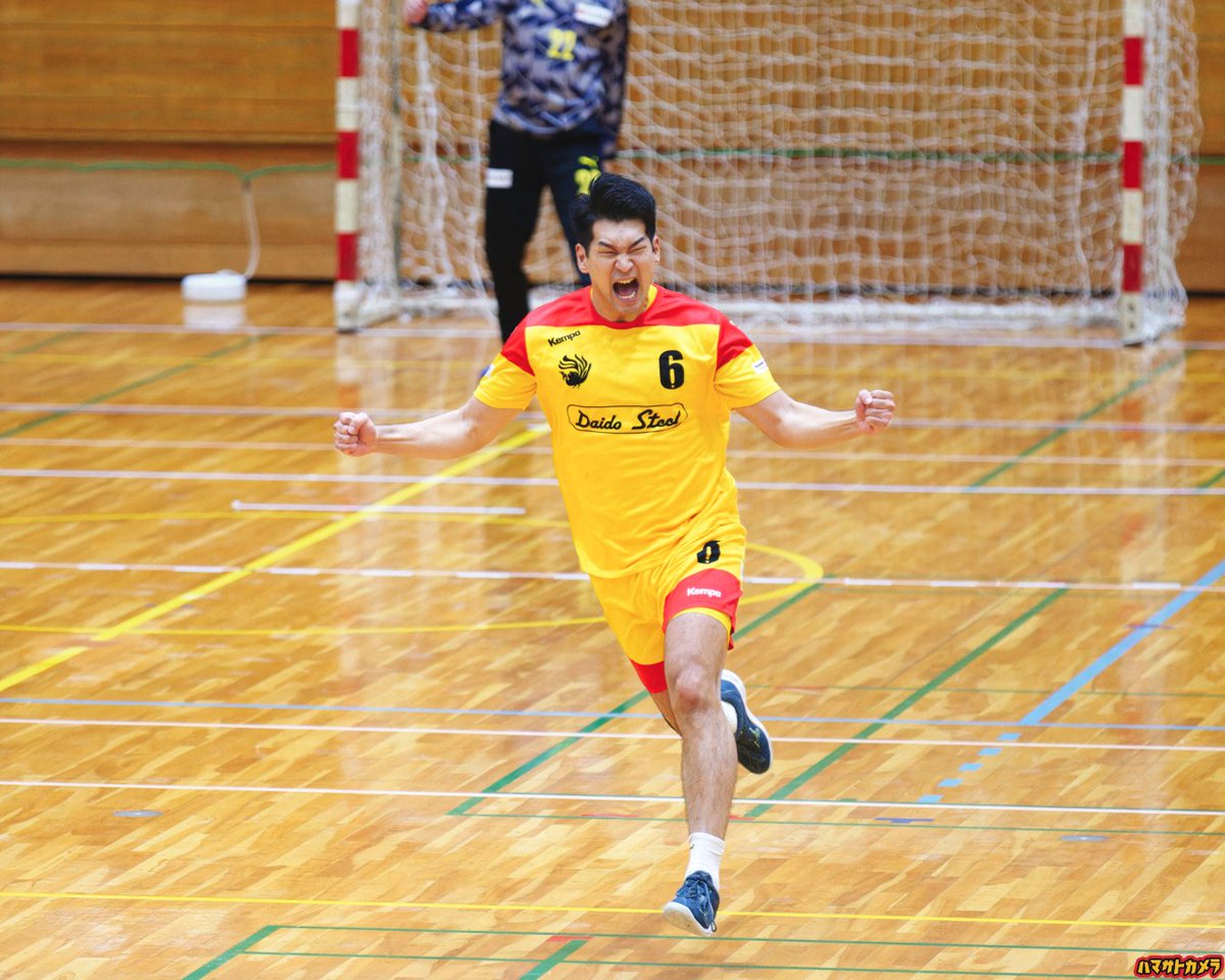 ハンドボールリーグ男子 10/22 枇杷島スポーツセンター 大同特殊鋼フェニックス 安本侃司選手の得点シーン📷 サイコーのガッツポーズでした💪