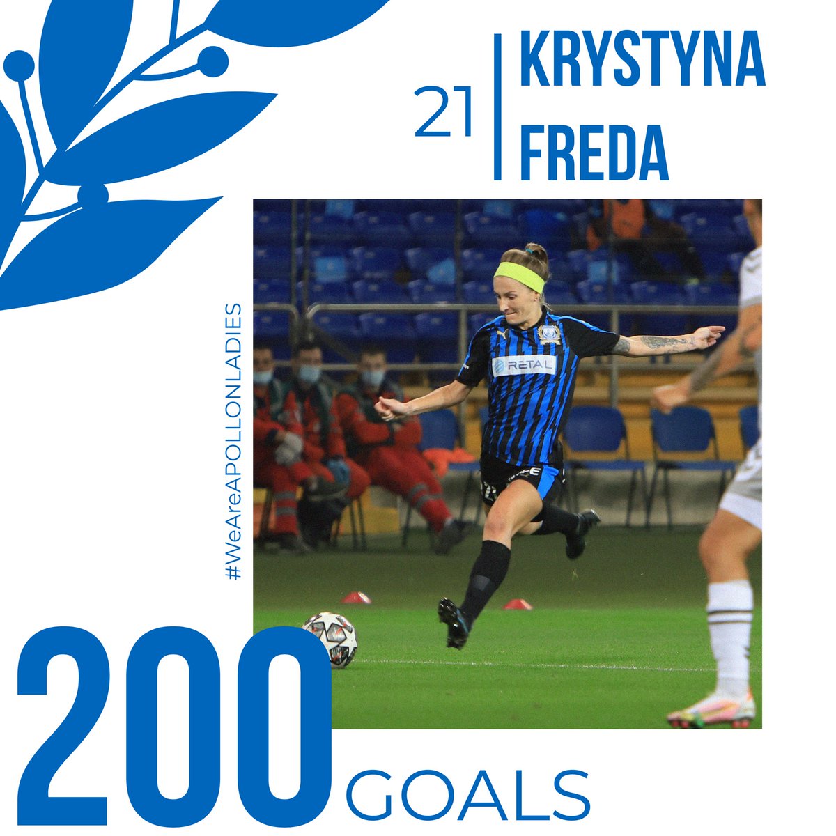 ApollonLadiesFC's tweet photo. 2️⃣0️⃣0️⃣ 𝐆𝐎𝐀𝐋𝐒 𝐈𝐍 𝐁𝐋𝐔𝐄 𝐂𝐎𝐋𝐎𝐑𝐒!🎯
𝐂𝐨𝐧𝐠𝐫𝐚𝐭𝐮𝐥𝐚𝐭𝐢𝐨𝐧𝐬 @krystynafreda ! 🔵⚪️
#weareapollonladies https://t.co/sqdZWHySxY