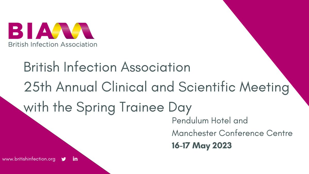 Fitwise_mgt's tweet photo. Attend and submit an abstract for the British Infection Association, 25th Annual Clinical and Scientific Meeting 2023.
Register for the Scientific meeting and Trainee Day here π https://t.co/lBcjqqCNWi
#IDTwitter #AMR #Infectionevents #Traineeevent #BIASpring2023 https://t.co/hZFTEvGW43
