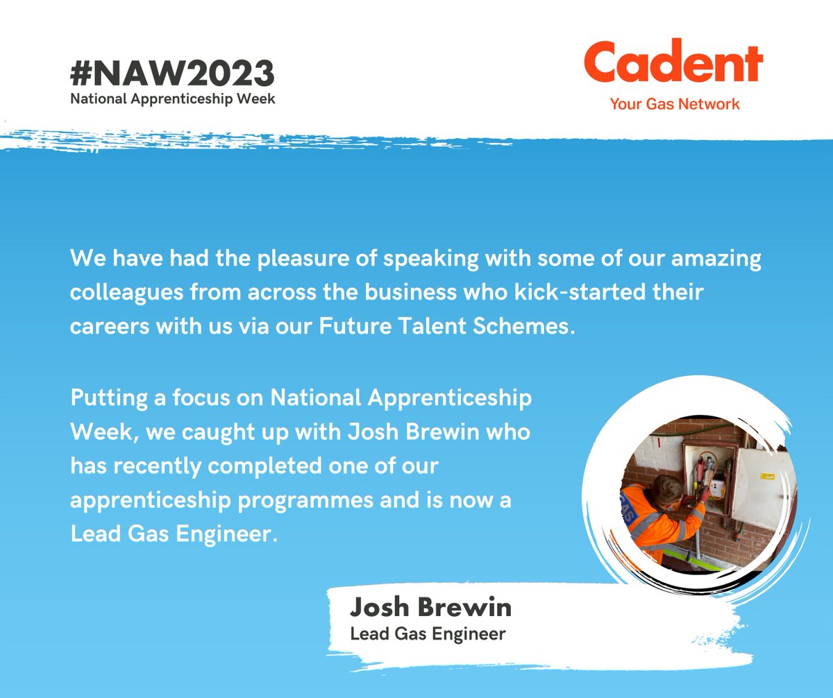Cadent on Twitter "Meet Josh A Lead Gas Engineer who recently