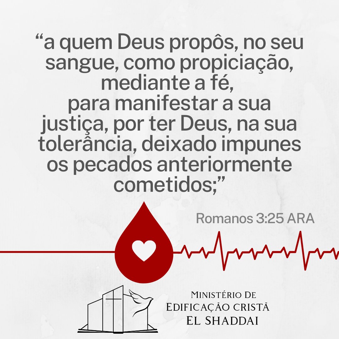 Ministeriocri20's tweet image. #Deus #JESUS #CRISTO #JesusCristo #ESPÍRITO #SANTO #ESPIRITOSANTO #vigiar #orar #devocional  #livro #Capítulo #versiculo #mece #propôs #sangue #propiciação #mediante #fé #manifestar #justiça #tolerância #impunes #pecados #anteriormente #cometidos #Romanos #ARA
