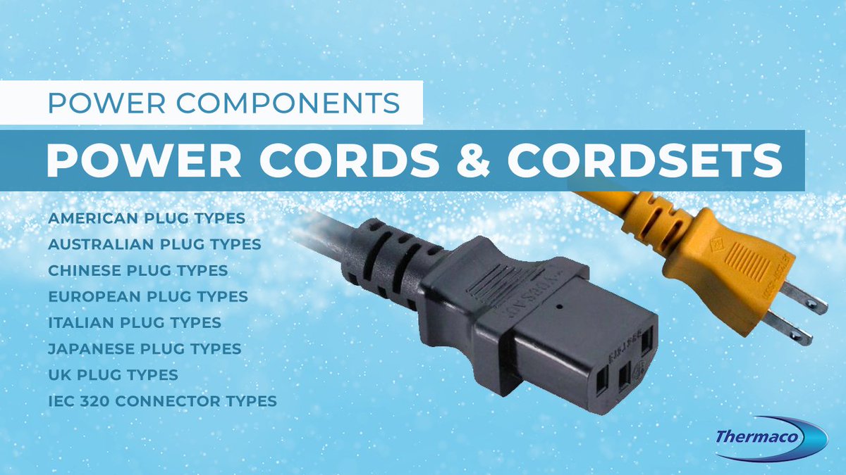 ThermacoUK's tweet photo. As part of our Power Components range, Thermaco can supply Power Cords &amp; Cordsets suitable for many international plug types. Check out some of the range on our website, or call our dedicated Power Products team.
https://t.co/ceI3hseQFU
#PowerCords #Thermaco #Plugs #Cordsets https://t.co/ZmMgmaOQWT