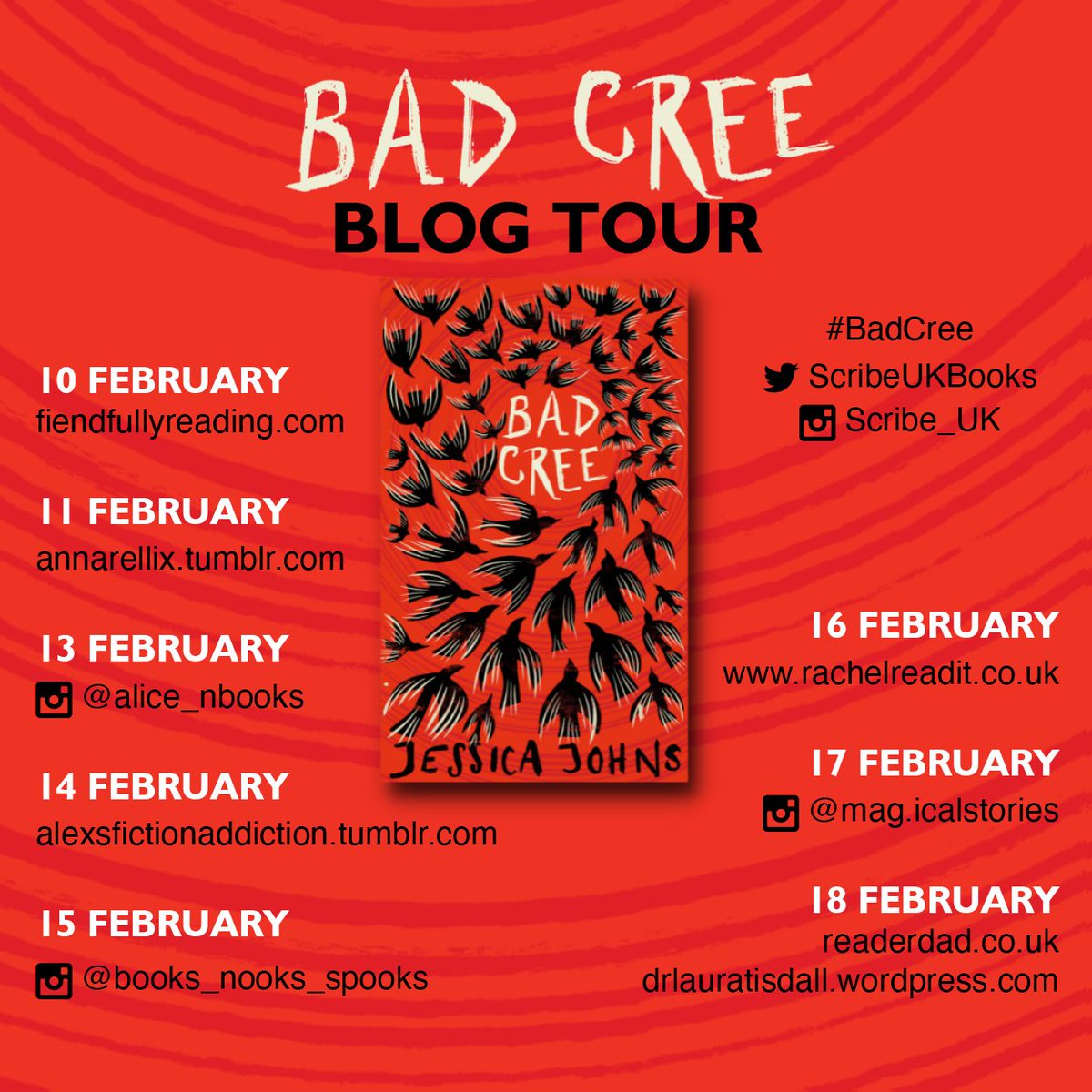 Today's post is excitingly part of the #BadCree blog tour - so here's my review of Bad Cree by Jessica Johns from @ScribeUKbooks (and check out the rest of the tour as it comes out): fiendfullyreading.com/2023/02/10/bad…