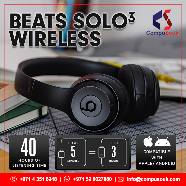 CompuSouk's tweet photo. 🚨 Beats Solo3 Wireless On-Ear Headphones
☑️ All-day Play with 40 HOURS OF LISTENING TIME
☑️ Award Winning Sound
Book Quantity: https://t.co/4B4UKDVn2Z
#compusouk #apple #android #beats #wirelessheadset #wholesaledeal #authoriseddistributor #dubaidealer #headphones #solo3 https://t.co/qI642yyKgl