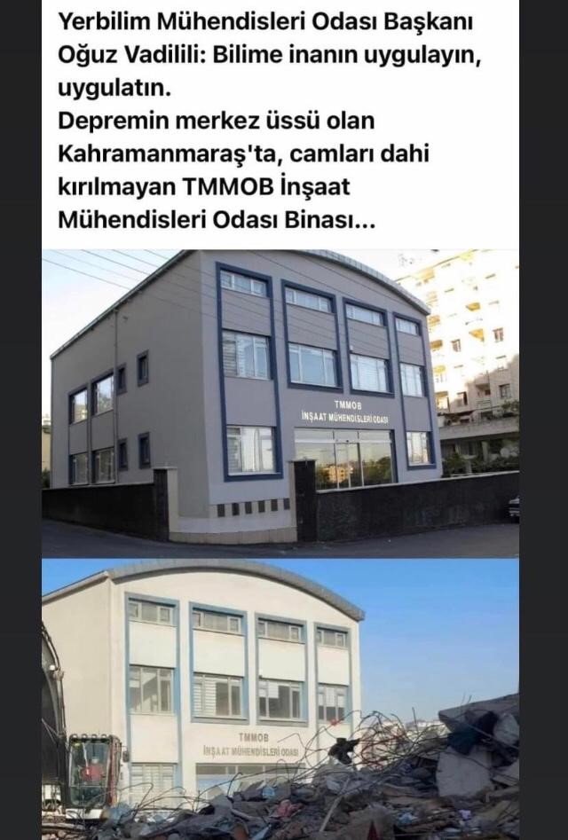 Bu bilimin, bu mühendisliğin binasıdır.
Demek ki deprem her binayı yıkamazmış!
Demek ki her bina içindekileri öldüremezmiş!
Örnek olsun!