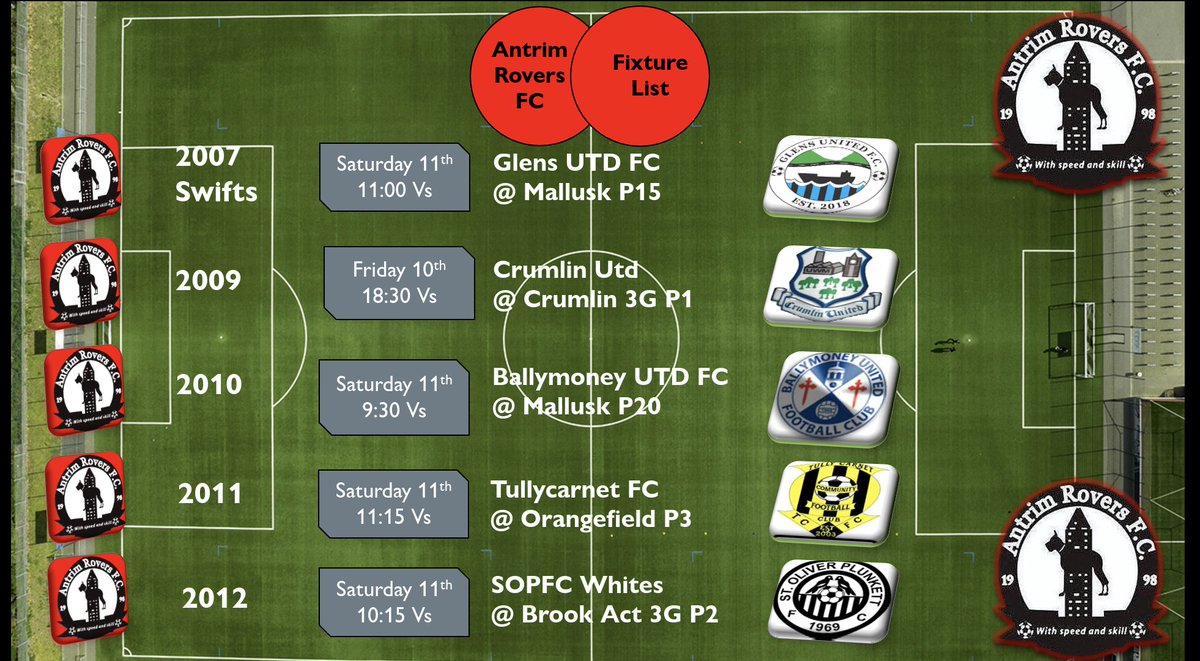 antrimroversfc's tweet photo. Antrim Rovers fixtures this weekend 🔴⚫ https://t.co/RRVQOa2xOM