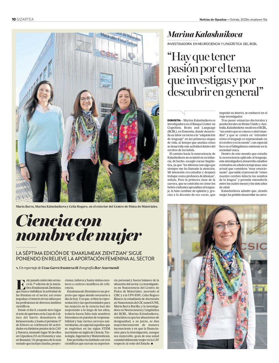 bcbl_'s tweet photo. 💭  "Hay que tener pasión por el tema que investigas y por descubrir en general"

No te pierdas la entrevista completa de @NotGip a nuestra compañera @MarinaKalashnik en el marco de @EmakZientzian. 👇🏼📰

#EmakumeakZientzian #LaCiencaSíEsCosaDeChicas https://t.co/Iv476kd5US