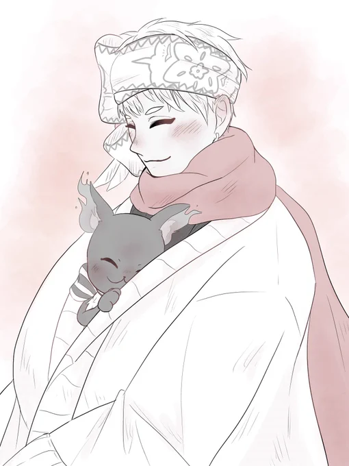 過去に描いたぬくぬく🦦くん&🐱(🐍)再掲
寒い日もあったかくしててくれ〜〜 
