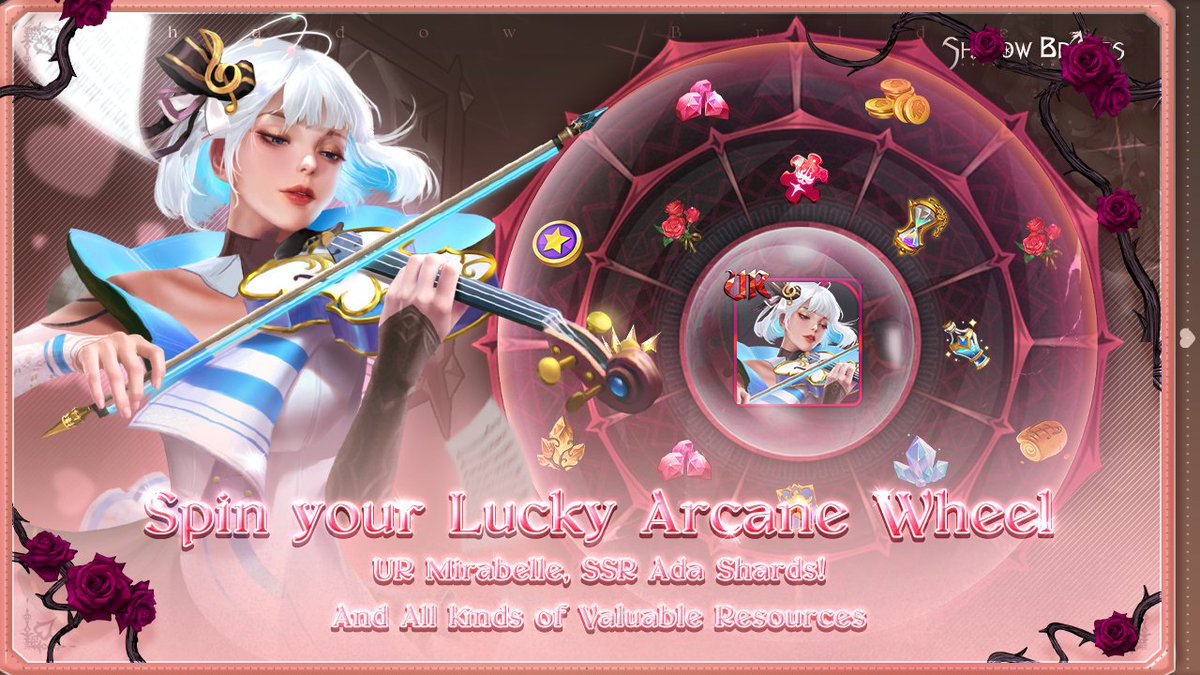 Shadow_Brides's tweet image. #ShadowBrides #Valentines #ArcaneWheel

Diamonds💎Gold💰Crystal💦Universal Shards🎈Lover Rose🌹

Shards of SSR Partner Ada!💃
And Shards of UR Partner - Mirabelle!!!🤩
 
Spin your Lucky Wheel to get more surprises! Have fun!✨