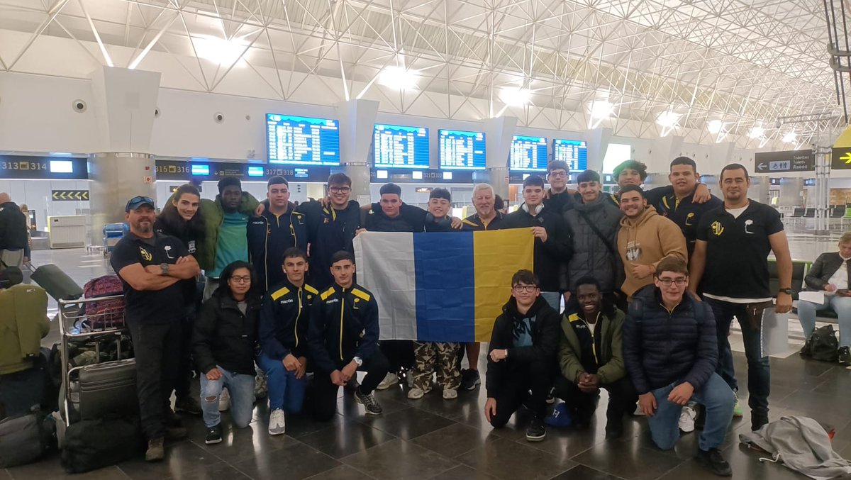 CRLPLasPalmas's tweet photo. Nuestro #Sub18CRLP 🌴 ha sido invitado a disputar en León un encuentro amistoso este fin de semana.
A disfrutar de la experiencia #caraduras #CRLP #rugbycanario #rugbycanarias #oval #rugby https://t.co/I5VQGodxQk