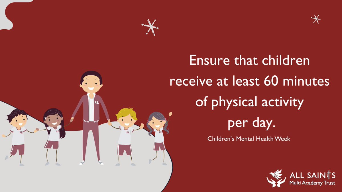 allsaints_mat's tweet photo. As we approach the end of this year's #ChildrensMentalHealthWeek, we'd like to highlight one more tip for improving the mental health of children.

Whilst it massively improves physical health, exercise has been proven to also boost self-esteem, mood and sleep quality! 🚴⛹️ https://t.co/j4tUwKqb1L