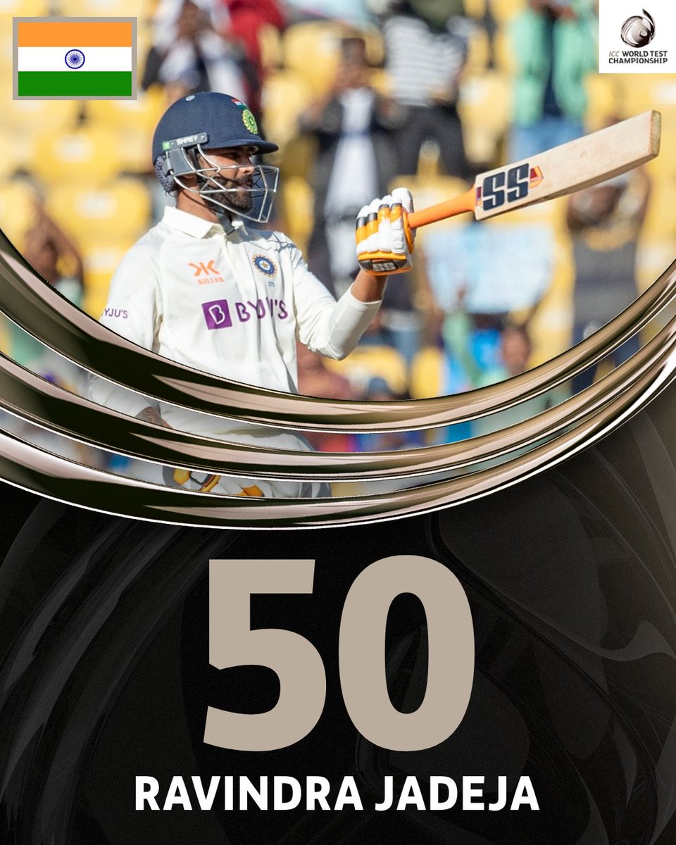 ICC's tweet photo. Five-wicket haul ✅
Half-century ✅

A comeback to remember for Ravindra Jadeja!

#WTC23 | #INDvAUS | 📝: https://t.co/rzMJy0hUFm https://t.co/73wVkN1xKI