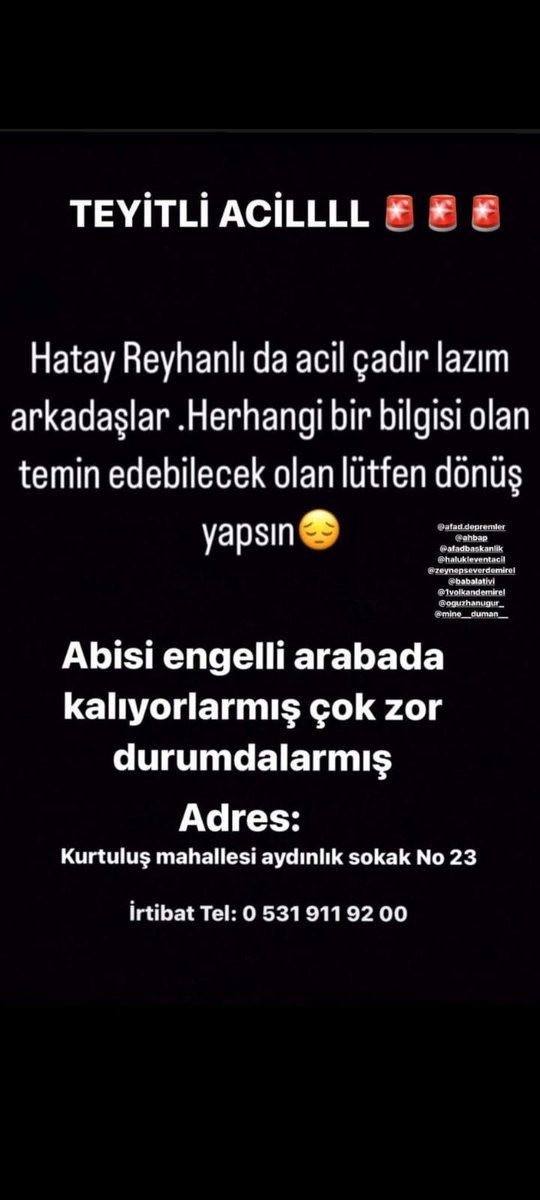 firoydd's tweet photo. @OguzhanUgur #AHBAP #AhbapDernegi #babalatv #AFADhatay https://t.co/wkXEN1My8S