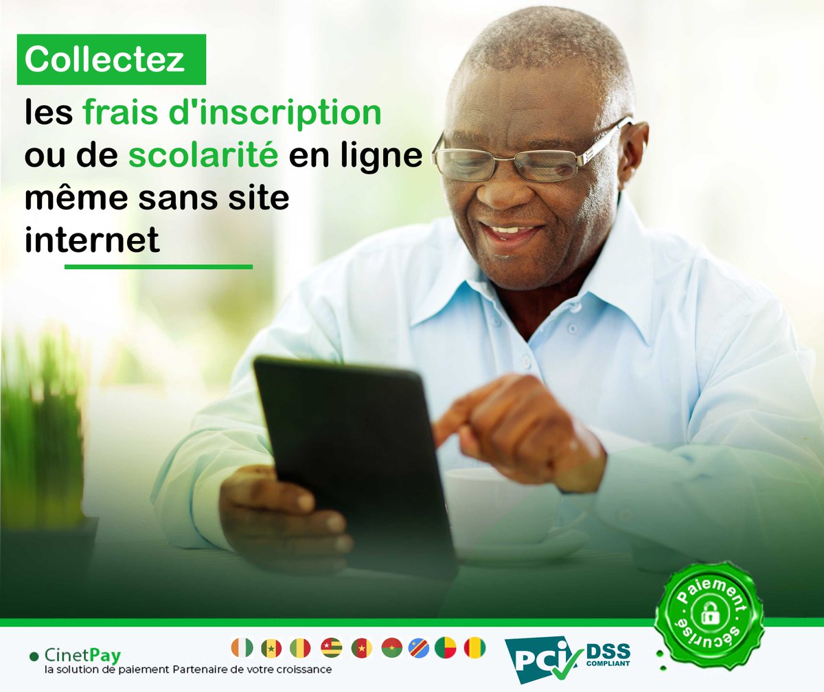 Vous voulez encaisser rapidement les frais de scolarité par mobile money et par cartes bancaires même sans site internet ? 
Contactez-nous. 
Cliquez ici pour en savoir plus 👉 : bit.ly/3Q7Dovn
#Fintech #Cinetpay #Paiementenligne #MobileMoney #CartesBancaires