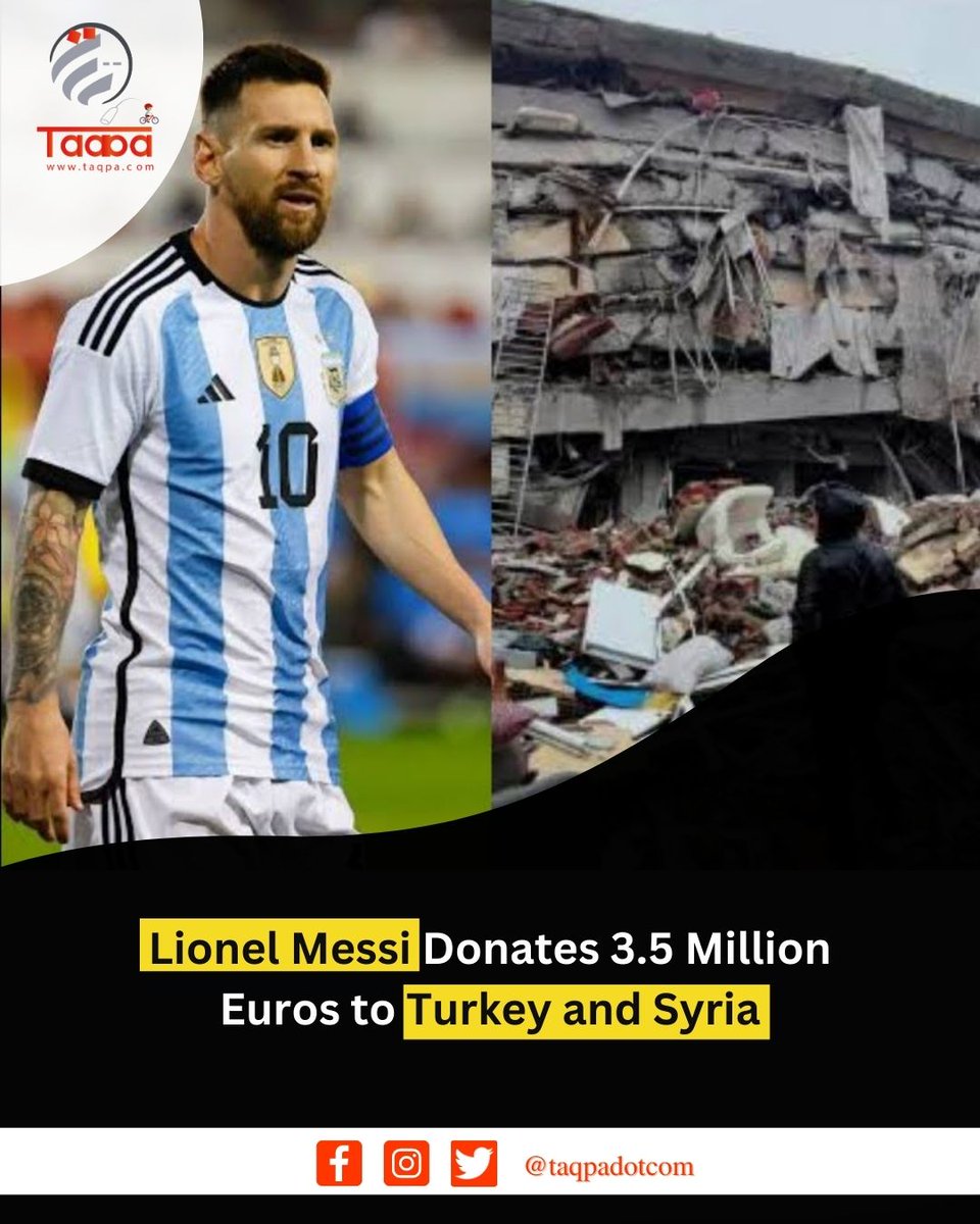 Football player Lionel Messi has distributed humanitarian aid in Syria and Turkey worth 3.5 million euros.
#messi #psg
