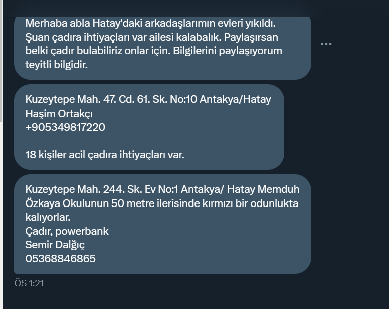 siesta_laila's tweet photo. #depremyardımdestek #çadır #afaddeprem #AFADYARDIM #ahbapyardım https://t.co/MfOBoy1I6Y