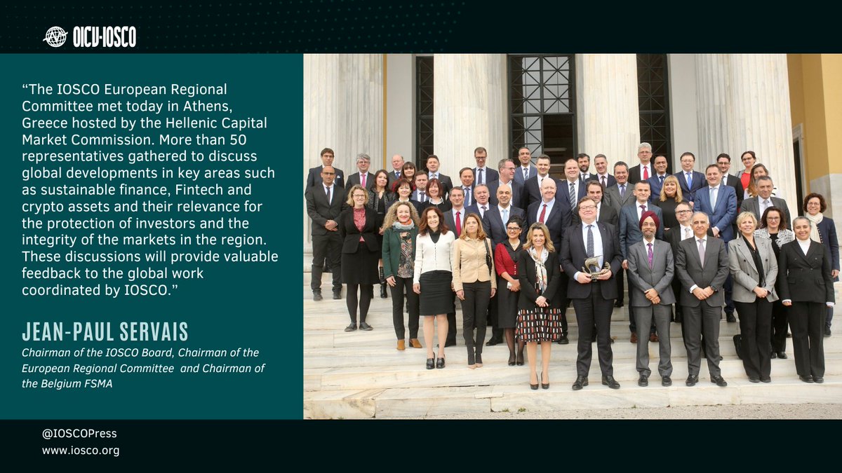 🌐📣Today, the IOSCO ERC (European Regional Committee) met in Athens,  Greece with great thanks to the Hellenic Capital Markets Commission.  #sustainablefinance #fintech #cryptoassets #crypto #investorprotection