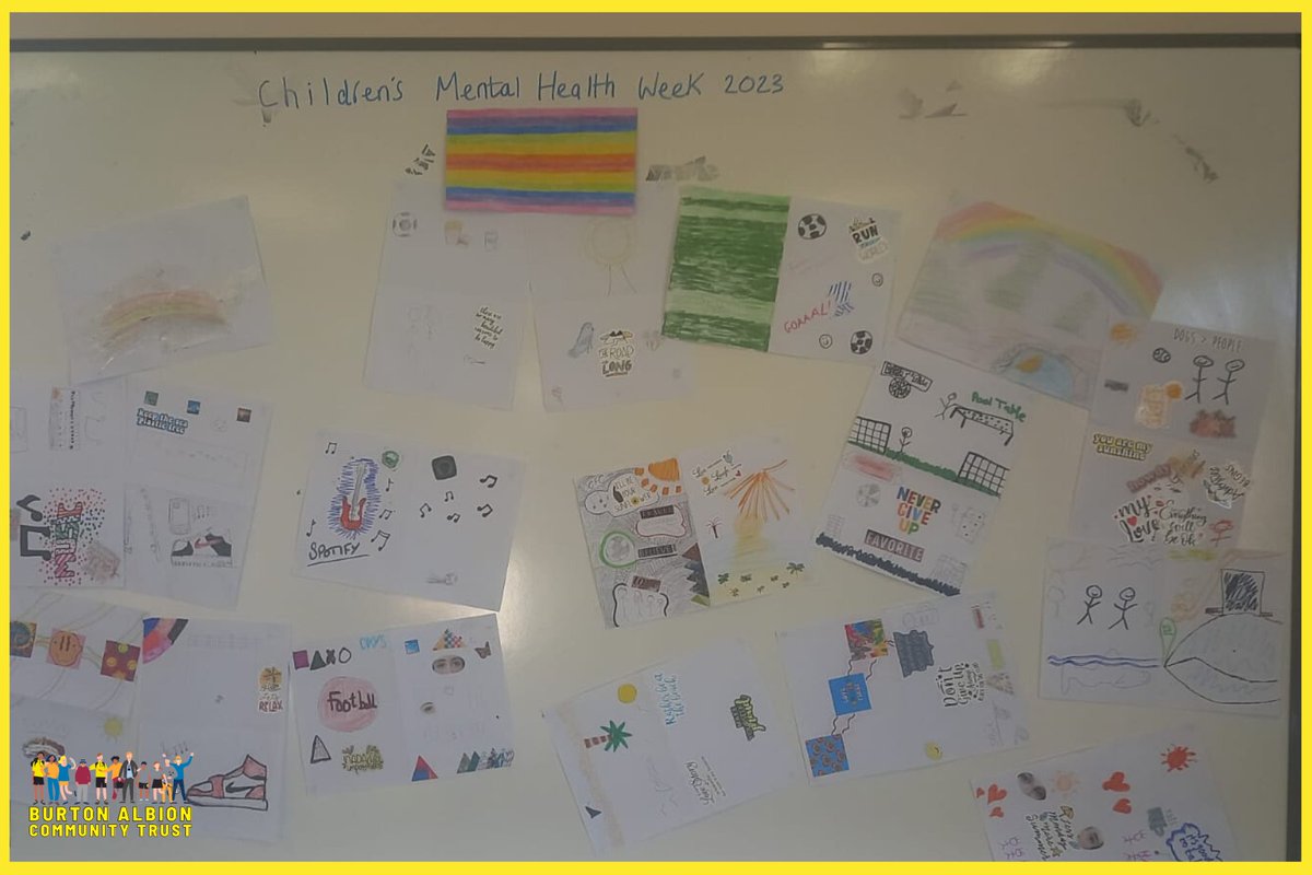 BurtonAlbionCT's tweet photo. 🥰🧠 CHILDREN'S MENTAL HEALTH WEEK
We had a special treat for #ChildrensMentalHealthWeek yesterday as @burtonalbionfc star @DejiOshilaja dropped into help decorate some postcards to spread the good vibes 🤝
@Place2Be | @TaskmasterEdu | #CMHWTasking https://t.co/HFHLLynvlL