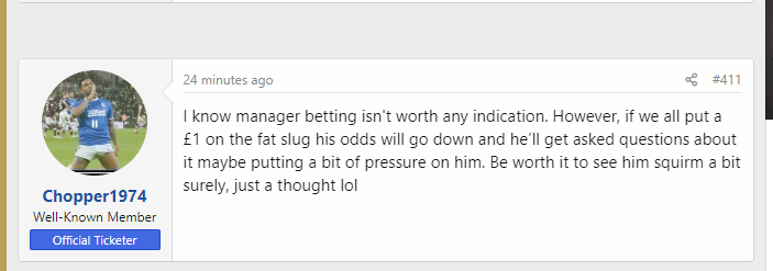 G__S__7's tweet photo. How fucking desperate are that mob 😂

They will stick a £1 bet on to see a manager squirm, but they wouldn't part with £1 to save their club  🤦‍♂️ https://t.co/PBMXeR42c5