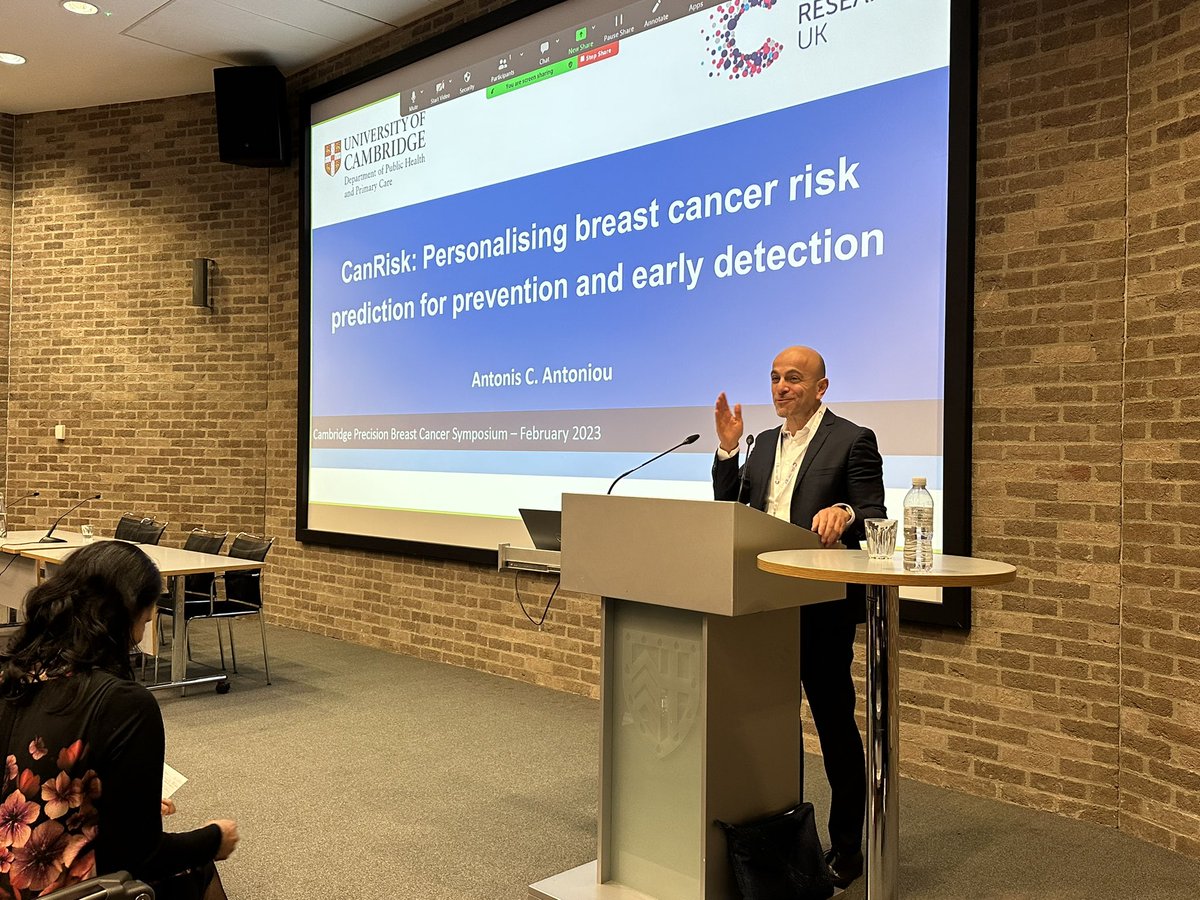 Professor Antonis Antoniou at @Cambridge_Uni discusses CanRisk and personalising breast cancer risk prediction for prevention and early detection. 

We’re bringing research and clinical expertise together at @CambCancer to produce life-changing results for patients #CPBC2023