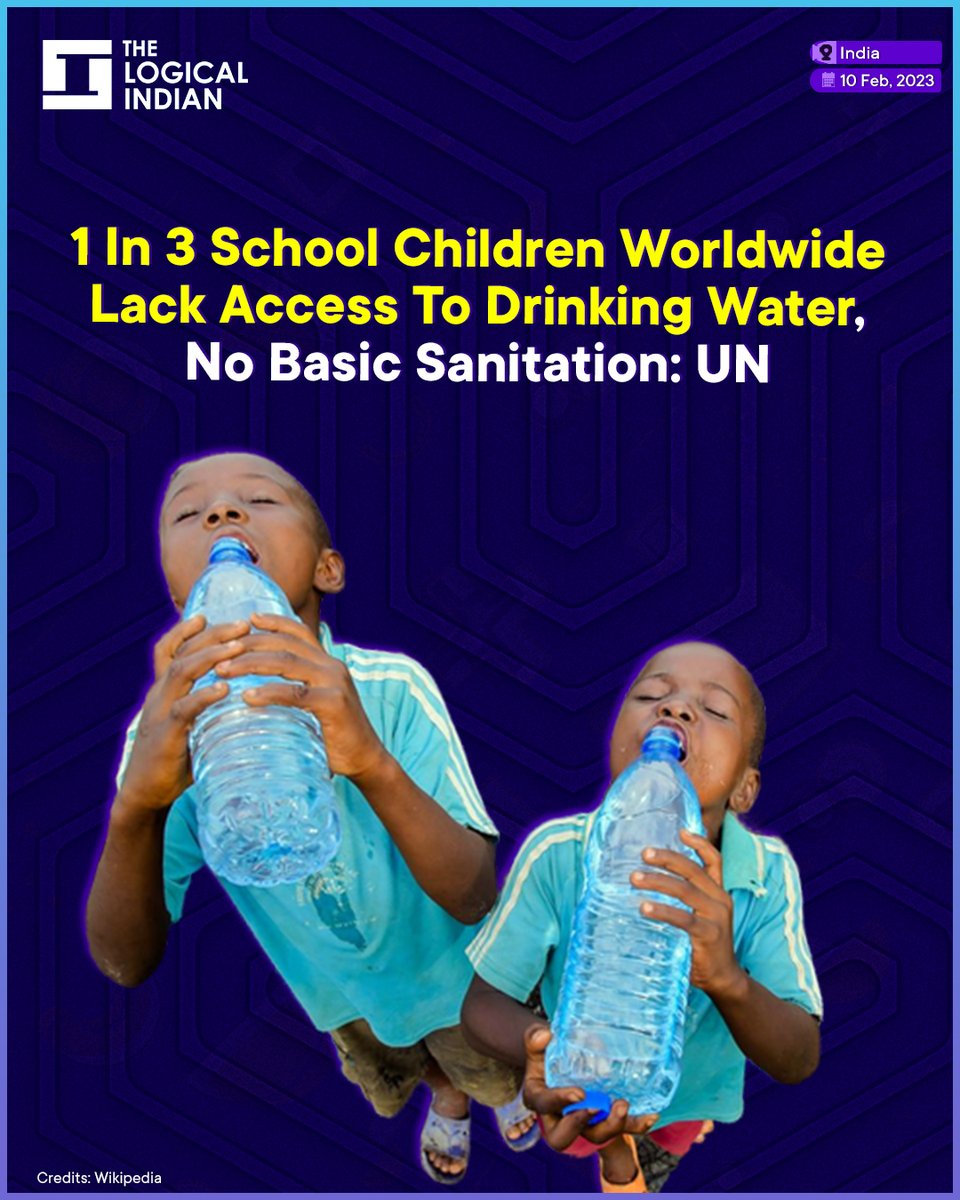 LogicalIndians's tweet photo. It is estimated that one in three children globally do not have access to clean drinking water at school, affecting their health and ability to learn, according to the United Nations.

#UnitedNations  #drinkingwatersystem  #education  #SanitationForAll https://t.co/XfOIdLoUwi