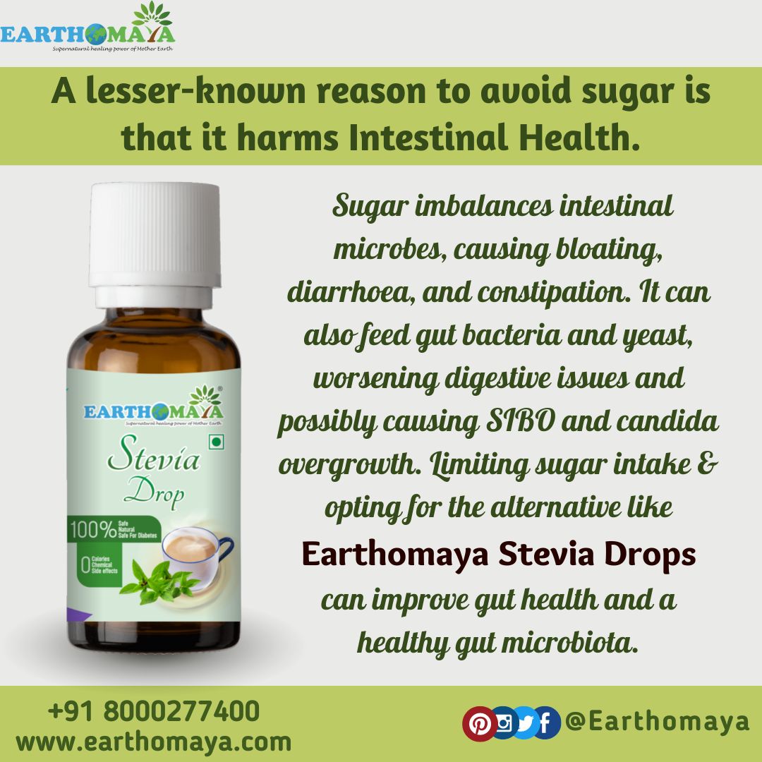 Sugar may taste sweet, but it can have sour consequences for our gut health. Supporting a balanced gut microbiome is key for overall wellness.

#GutHealthMatters #SugarFreeLiving #HealthyBellyHappyLife #stevia #earthomaya #steviasweetener #diabetes #fitness #sugarfree #glutenfree