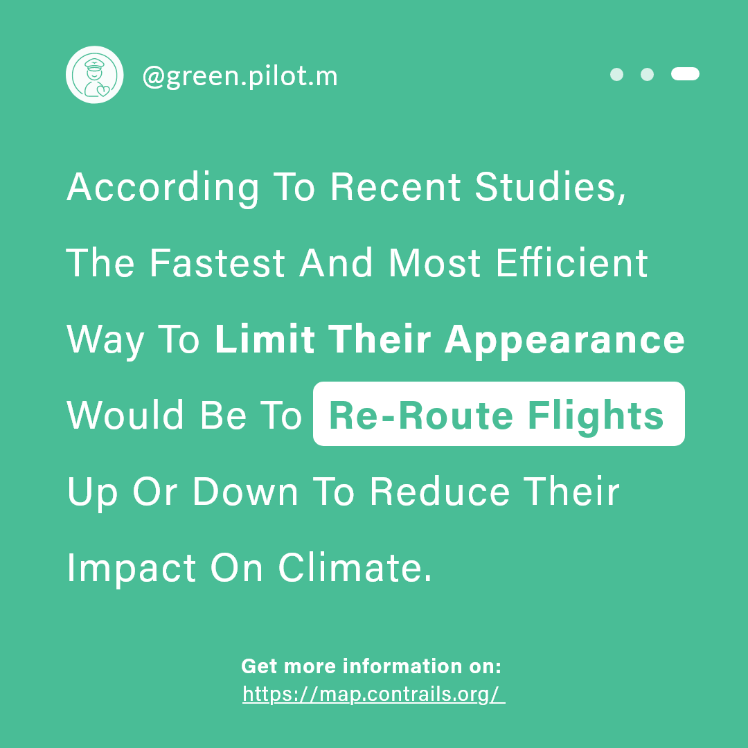 Did you know? 🤔
#Contrails created by #airplanes also contribute to #globalwarming 🌡🌍
To know more about their creation, their warming effect, and the areas most affected by them, explore this site: map.contrails.org

#GreenPilot  #climatechange  #carbonfootprint